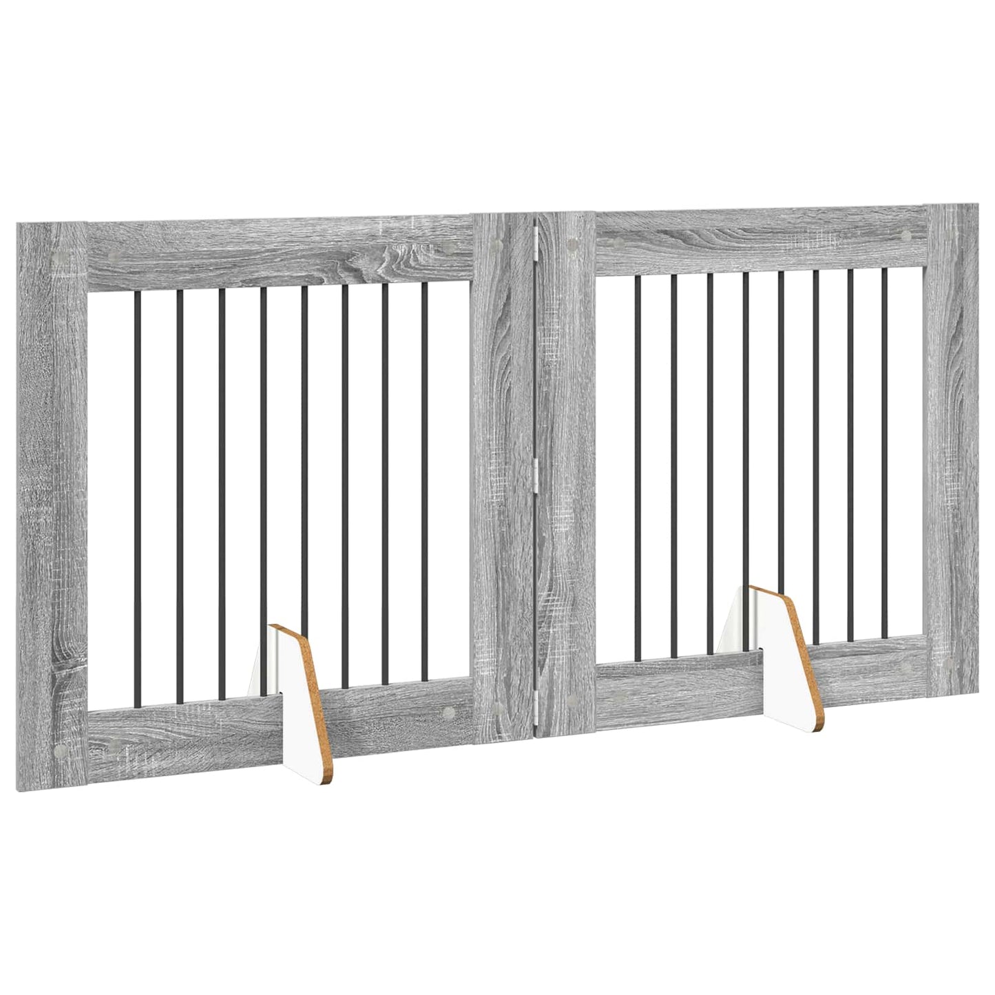 Hondenhekje met standaards 2 pcs Grijs sonoma 80 x 80 cm