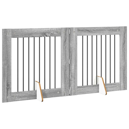Hondenhekje met standaards 2 pcs Grijs sonoma 80 x 80 cm