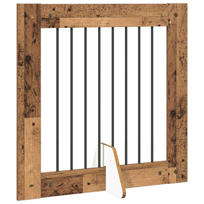 Hondenhekje met standaards 2 pcs Oud hout 80 x 80 cm