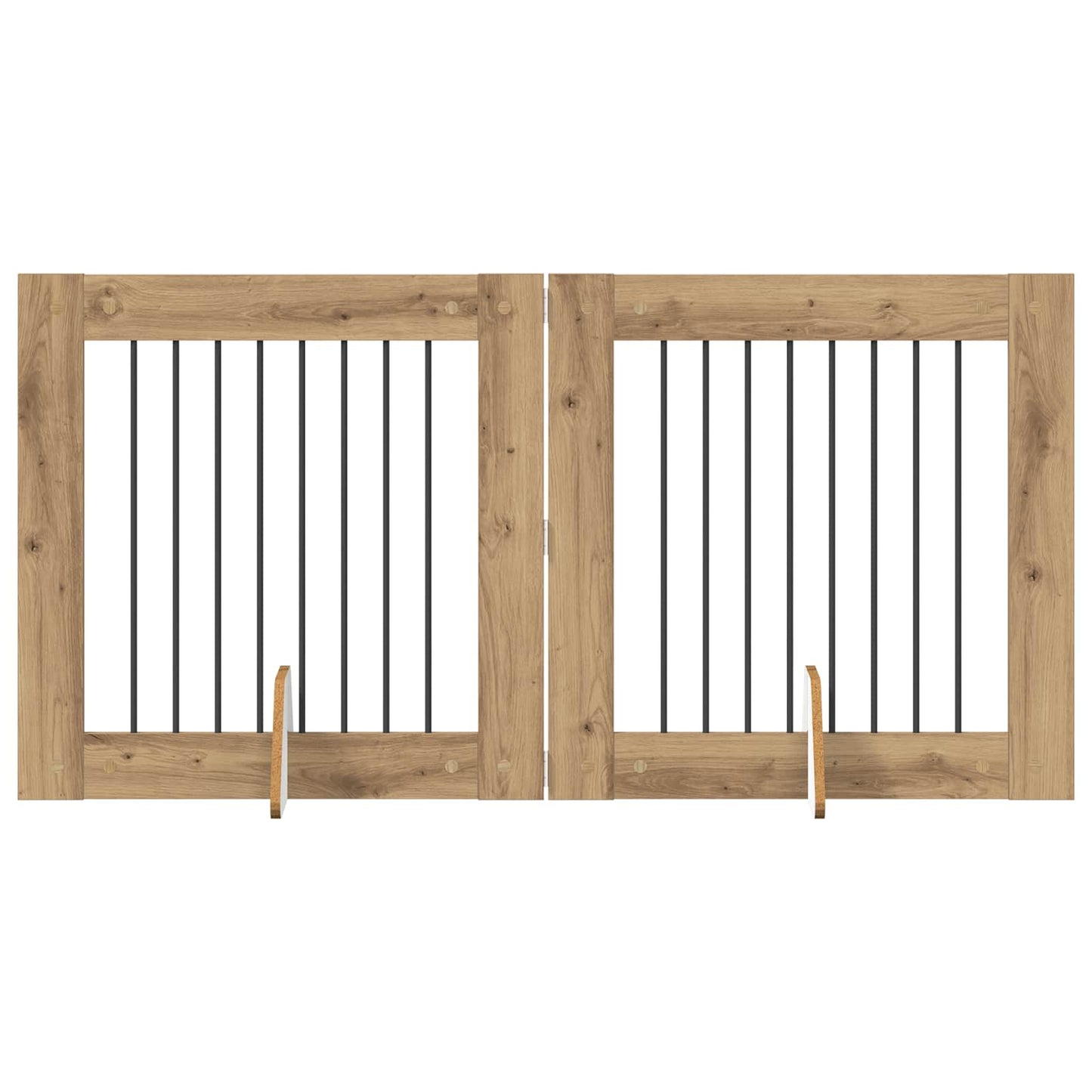 Hondenhekje met standaards 2 pcs Artisanaal eiken 80 x 80 cm