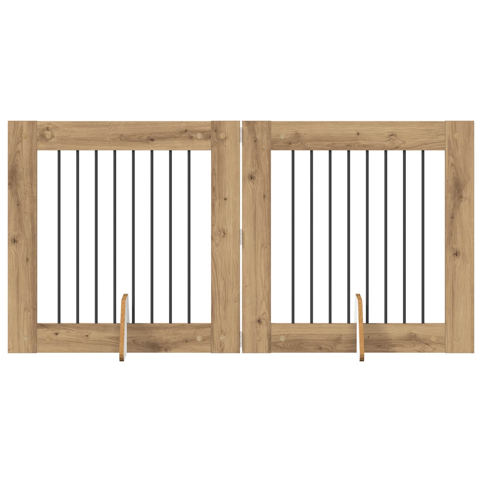 Hondenhekje met standaards 2 pcs Artisanaal eiken 80 x 80 cm
