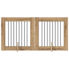 Hondenhekje met standaards 2 pcs Artisanaal eiken 80 x 80 cm