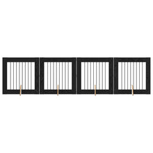 Hondenhekje met standaards 4 pcs Zwart eiken 80 x 80 cm
