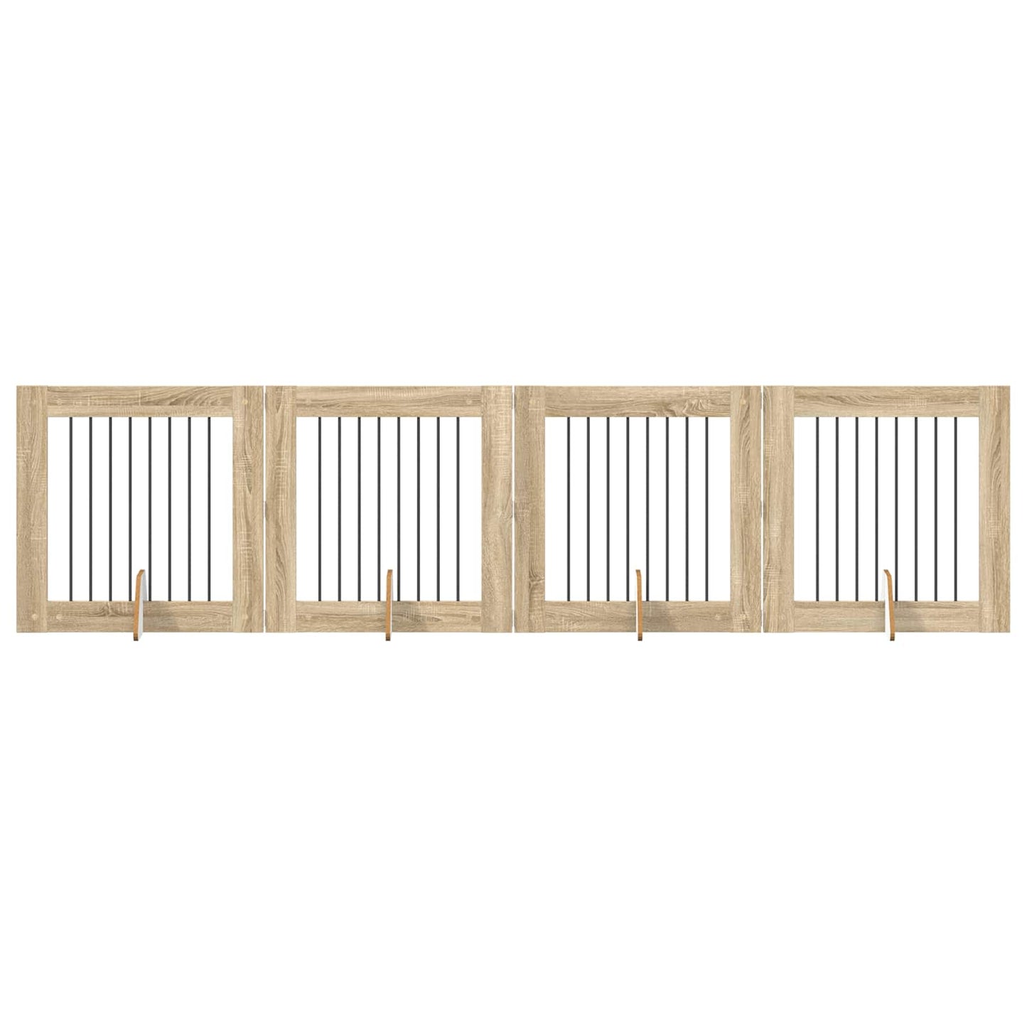 Hondenhekje met standaards 4 pcs Sonoma Eiken 80 x 80 cm