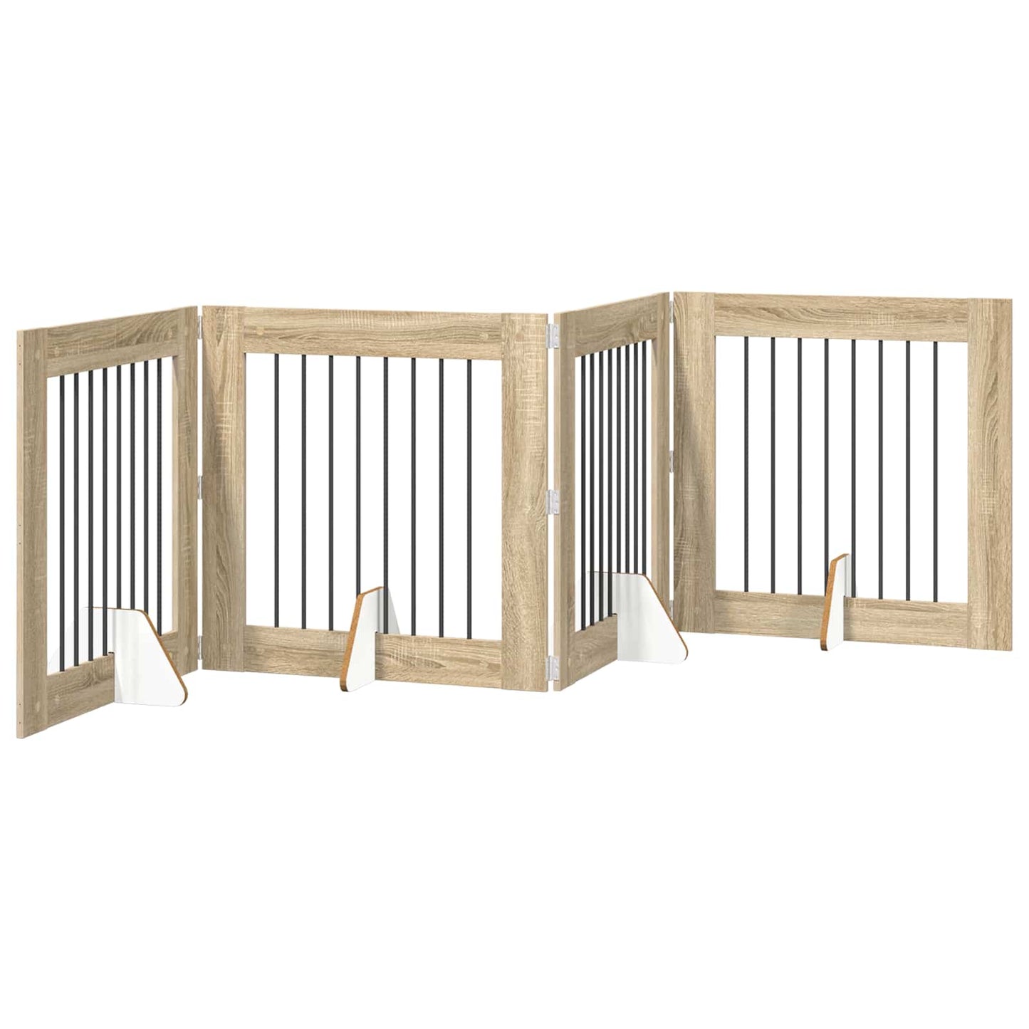 Hondenhekje met standaards 4 pcs Sonoma Eiken 80 x 80 cm