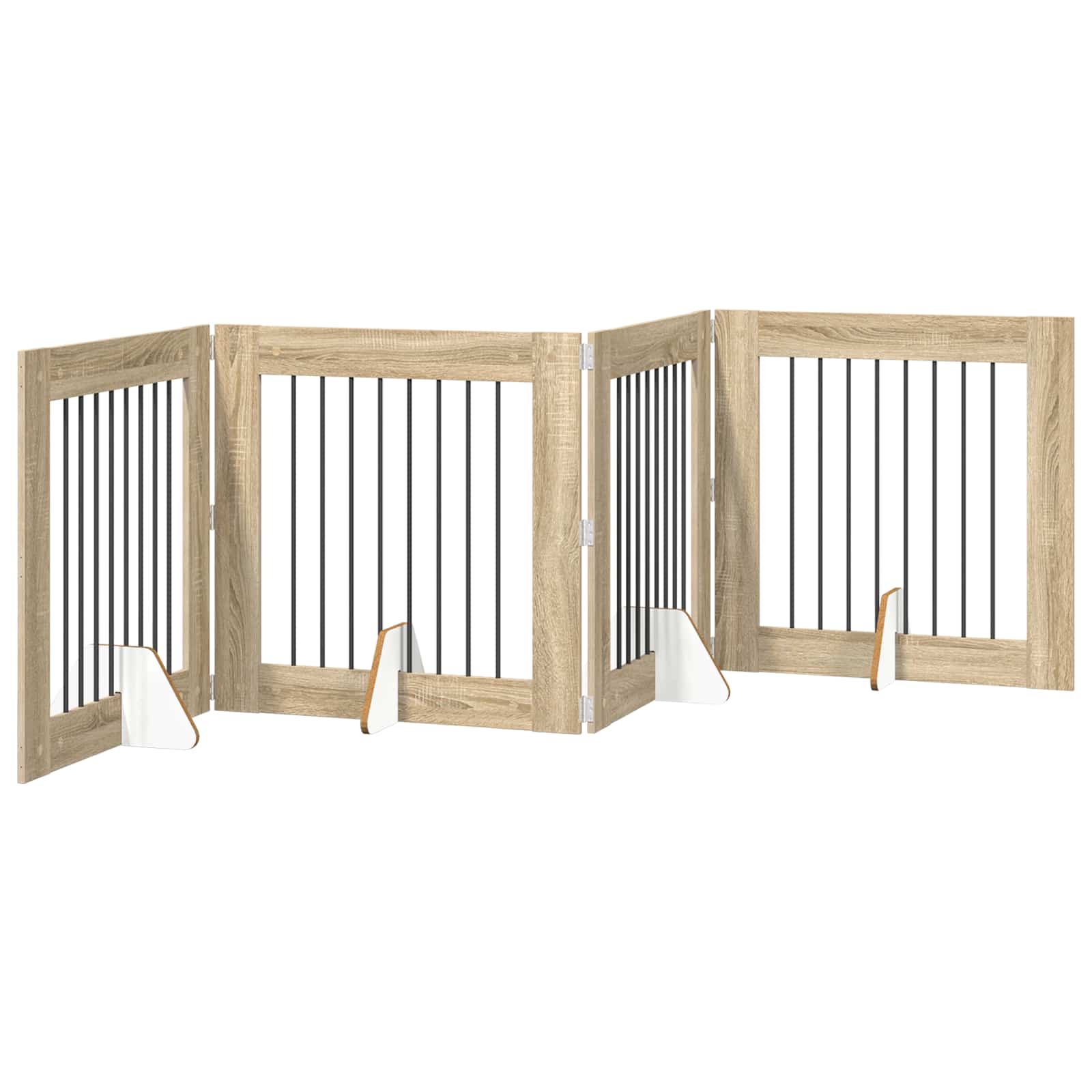 Hondenhekje met standaards 4 pcs Sonoma Eiken 80 x 80 cm