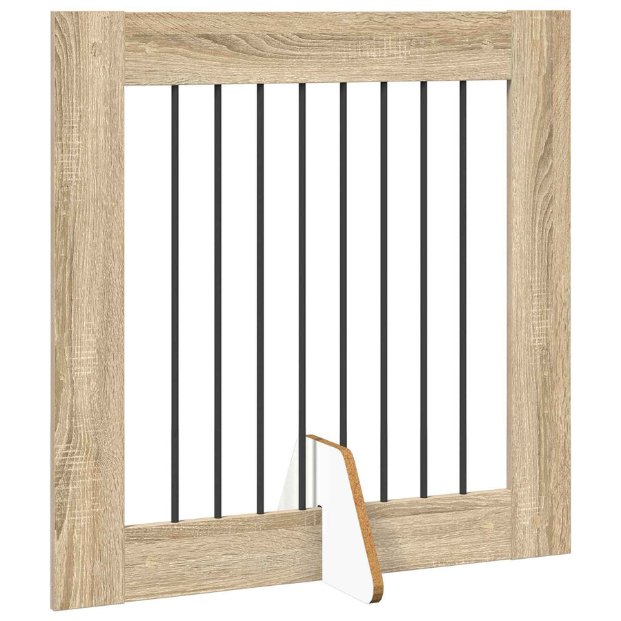 Hondenhekje met standaards 4 pcs Sonoma Eiken 80 x 80 cm