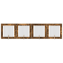 Hondenhekje met standaards 4 pcs Gerookt eiken 80 x 80 cm
