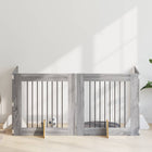 Dog gate with stands 4 pcs Grey sonoma 80 x 80 cm