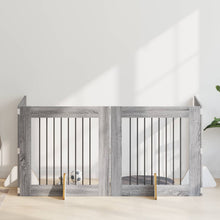 Hondenhekje met standaards 4 pcs Grijs sonoma 80 x 80 cm