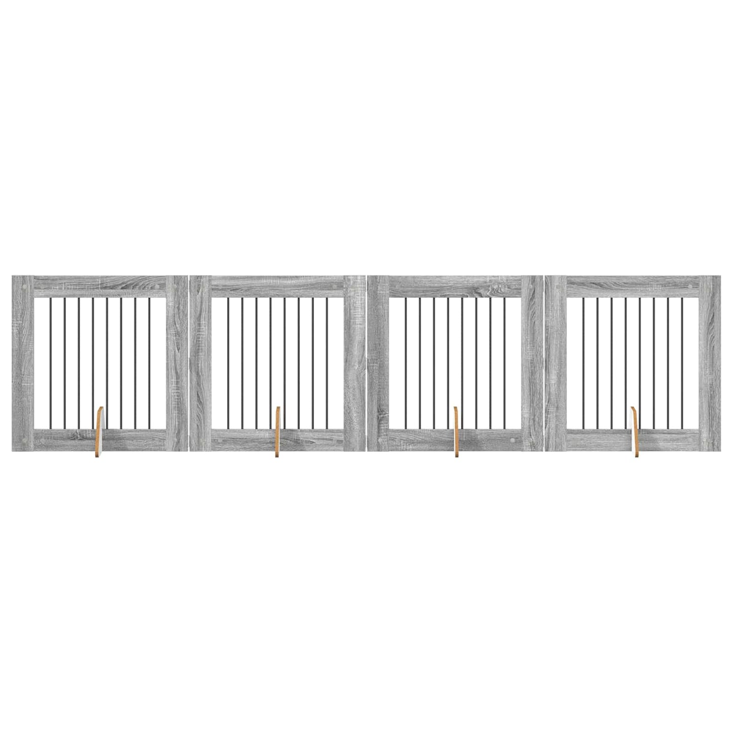 Hondenhekje met standaards 4 pcs Grijs sonoma 80 x 80 cm