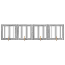 Hondenhekje met standaards 4 pcs Grijs sonoma 80 x 80 cm
