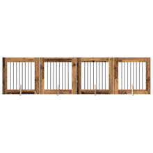 Hondenhekje met standaards 4 pcs Oud hout 80 x 80 cm