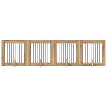 Hondenhekje met standaards 4 pcs Artisanaal eiken 80 x 80 cm