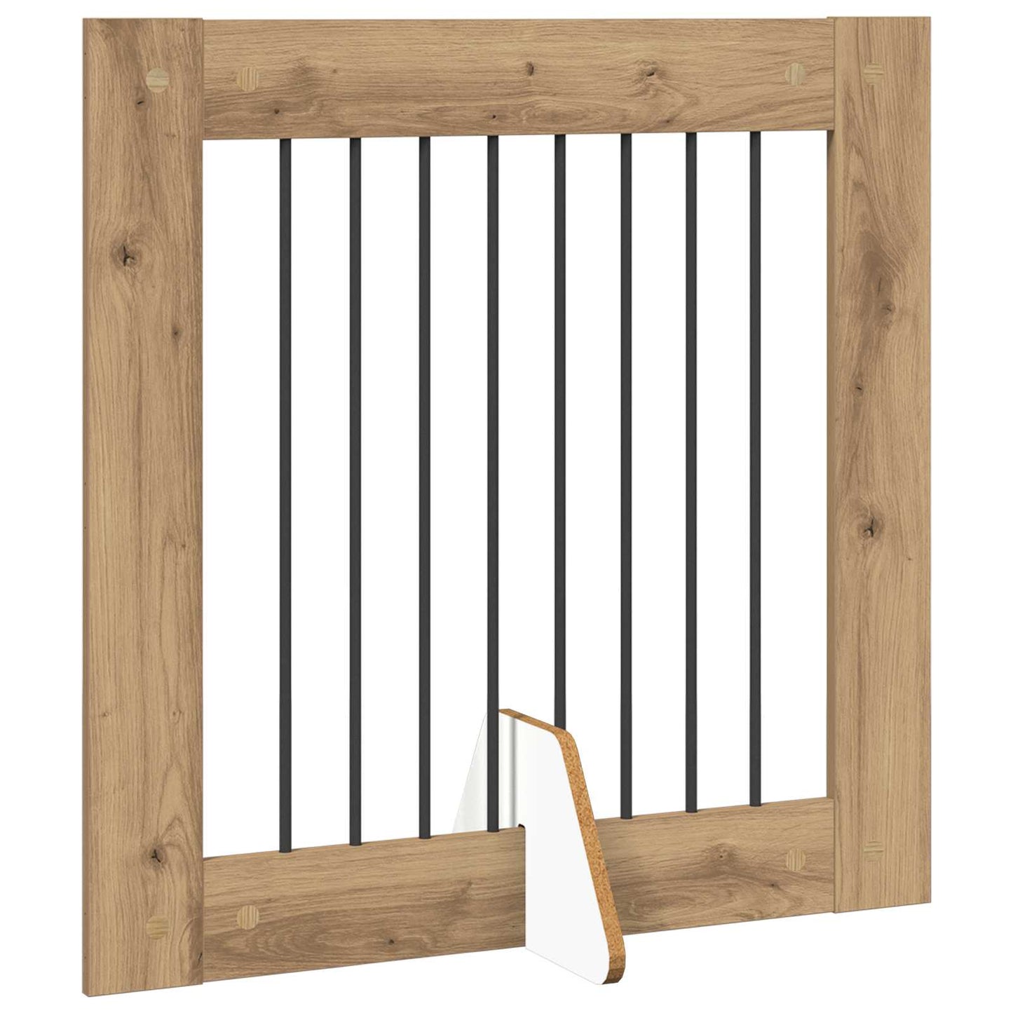 Hondenhekje met standaards 4 pcs Artisanaal eiken 80 x 80 cm