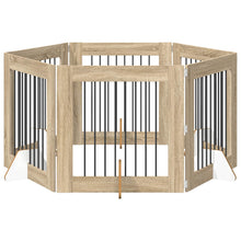 Hondenhekje met standaards 6 pcs Sonoma Eiken 80 x 80 cm