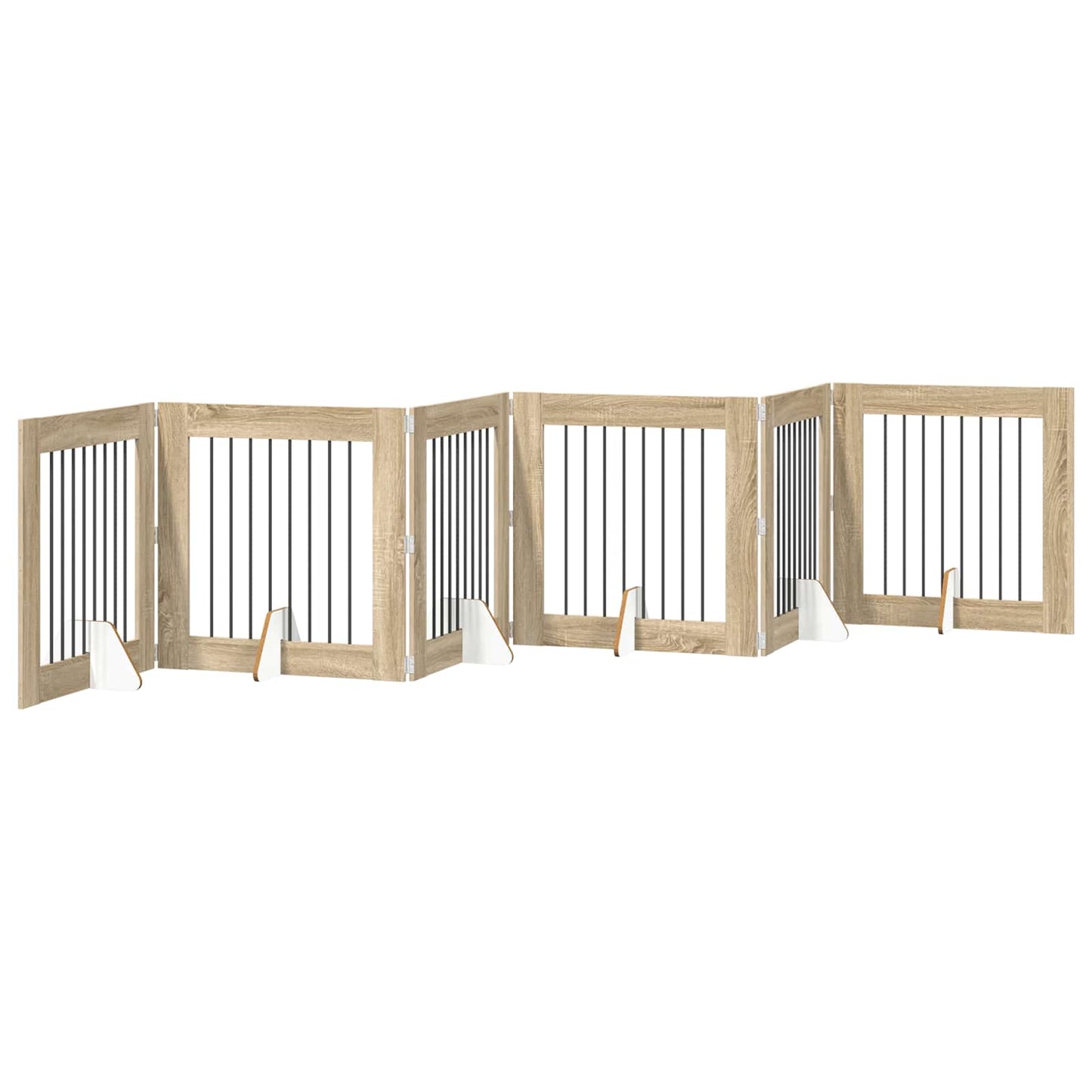 Hondenhekje met standaards 6 pcs Sonoma Eiken 80 x 80 cm