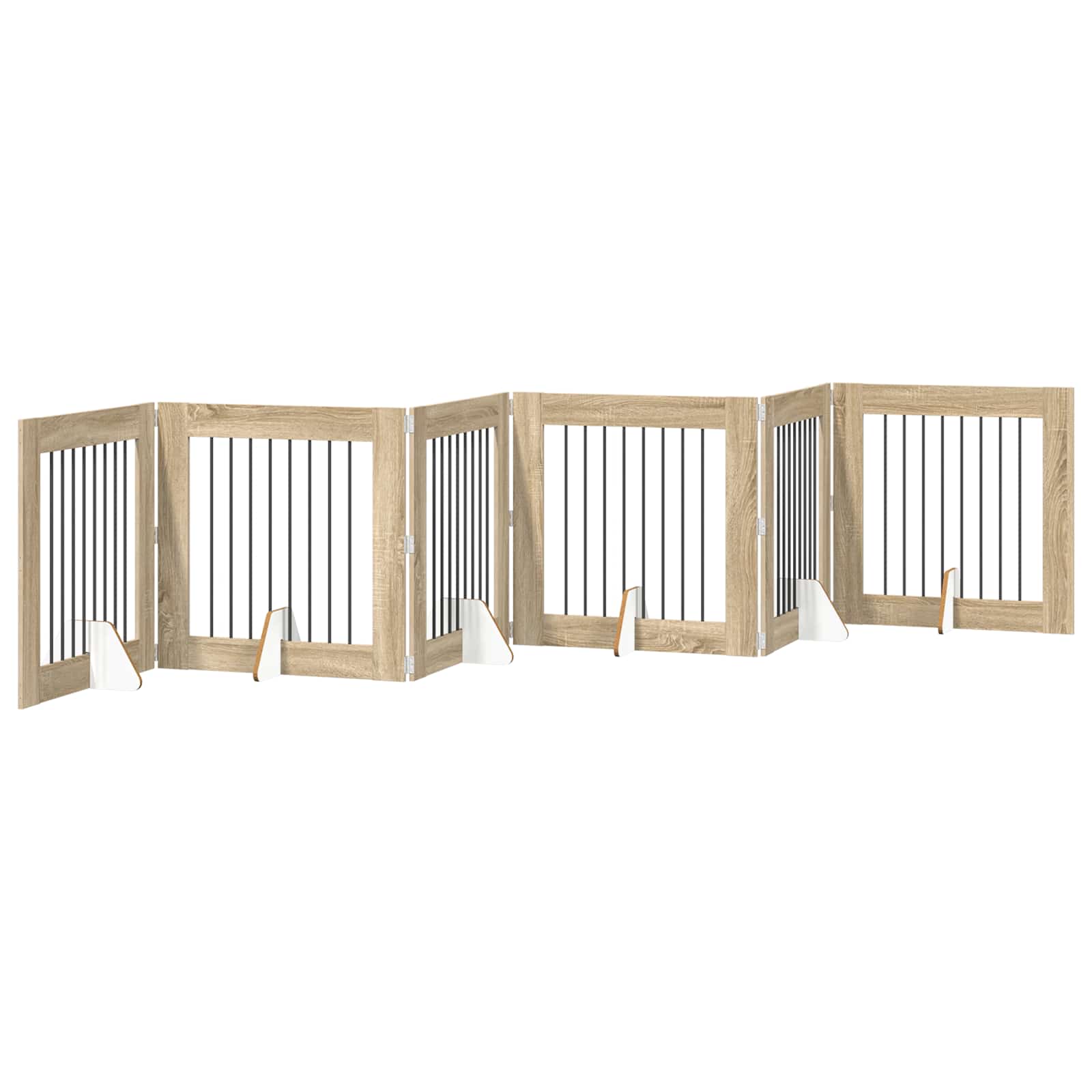 Hondenhekje met standaards 6 pcs Sonoma Eiken 80 x 80 cm