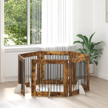 Hondenhekje met standaards 6 pcs Gerookt eiken 80 x 80 cm