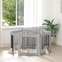 Hondenhekje met standaards 6 pcs Grijs sonoma 80 x 80 cm