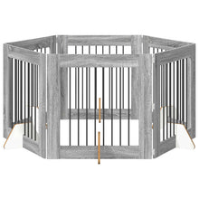 Hondenhekje met standaards 6 pcs Grijs sonoma 80 x 80 cm