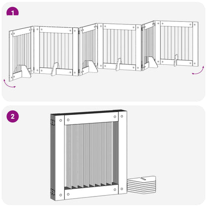 Hondenhekje met standaards 6 pcs Grijs sonoma 80 x 80 cm