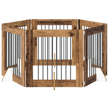 Hondenhekje met standaards 6 pcs Oud hout 80 x 80 cm