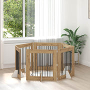 Hondenhekje Artisanaal eiken 6 delen 482x34x80 cm