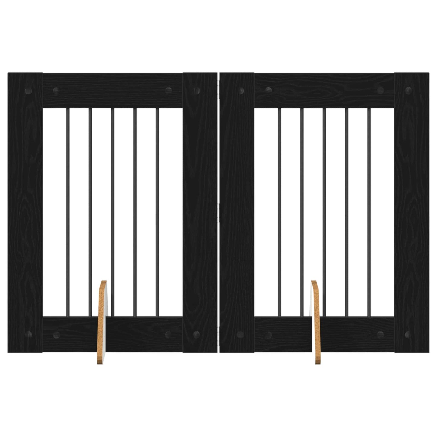 Hondenhekje met standaards 2 pcs Zwart eiken 60 x 80 cm