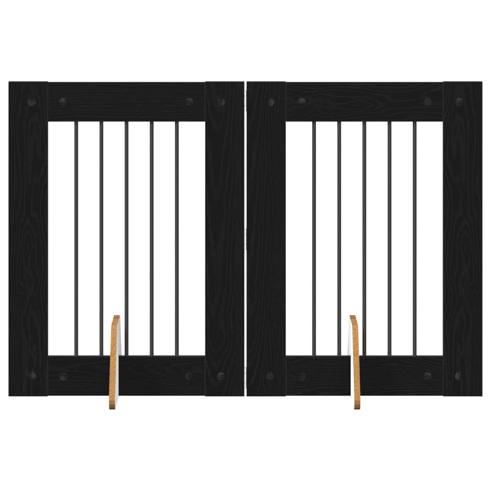 Hondenhekje met standaards 2 pcs Zwart eiken 60 x 80 cm