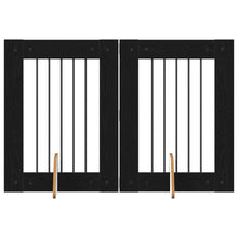 Hondenhekje met standaards 2 pcs Zwart eiken 60 x 80 cm