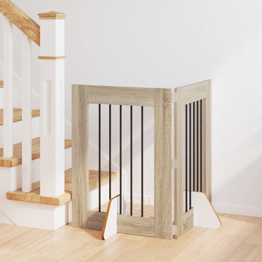 Hondenhekje met standaards 2 pcs Sonoma Eiken 60 x 80 cm