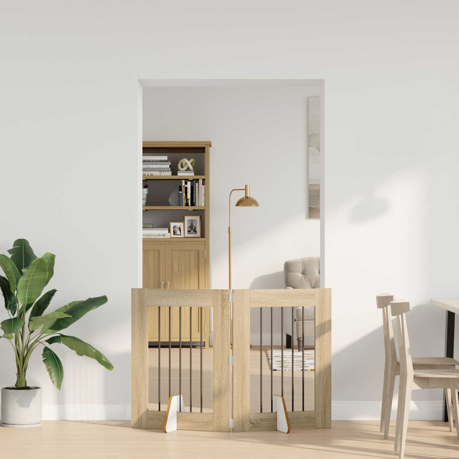 Hondenhekje met standaards 2 pcs Sonoma Eiken 60 x 80 cm