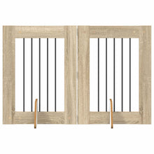 Hondenhekje met standaards 2 pcs Sonoma Eiken 60 x 80 cm