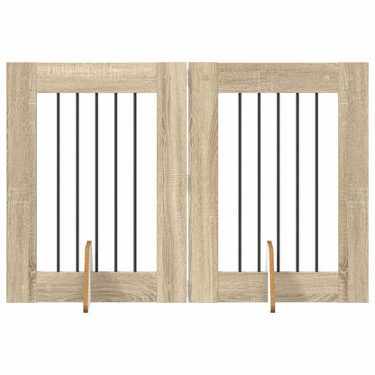 Hondenhekje met standaards 2 pcs Sonoma Eiken 60 x 80 cm