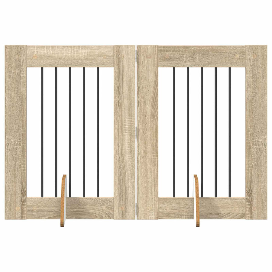 Hondenhekje met standaards 2 pcs Sonoma Eiken 60 x 80 cm