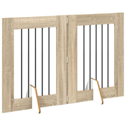 Hondenhekje met standaards 2 pcs Sonoma Eiken 60 x 80 cm