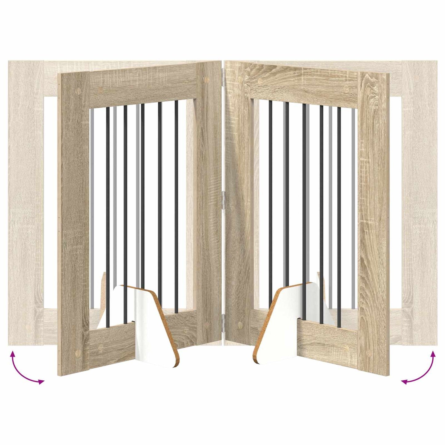 Hondenhekje met standaards 2 pcs Sonoma Eiken 60 x 80 cm
