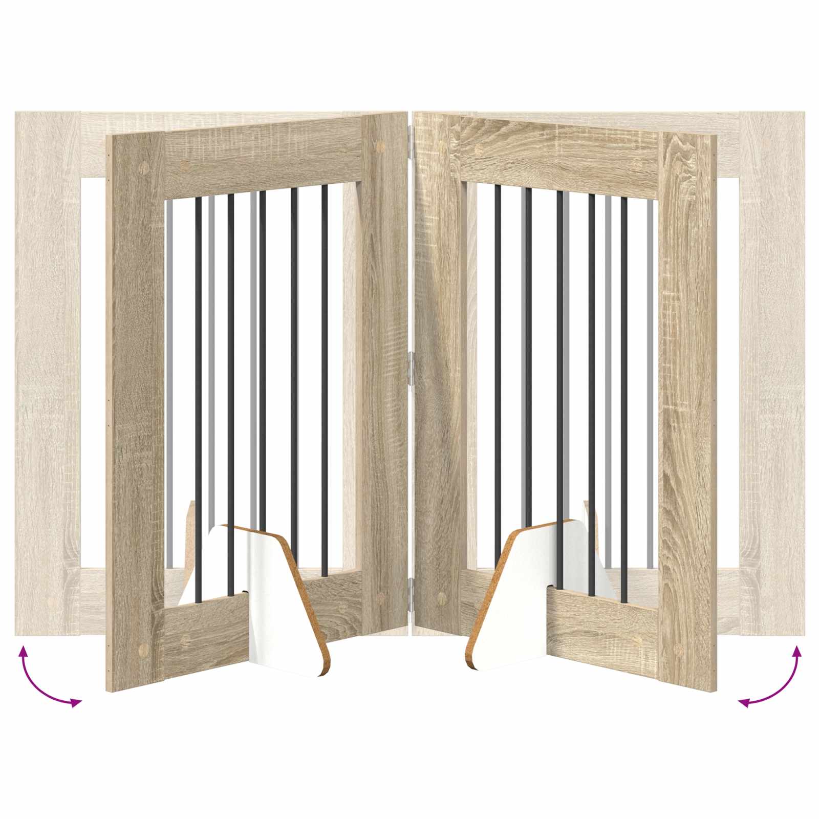 Hondenhekje met standaards 2 pcs Sonoma Eiken 60 x 80 cm