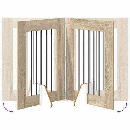 Hondenhekje met standaards 2 pcs Sonoma Eiken 60 x 80 cm