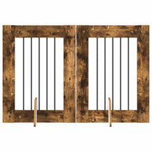 Hondenhekje met standaards 2 pcs Gerookt eiken 60 x 80 cm