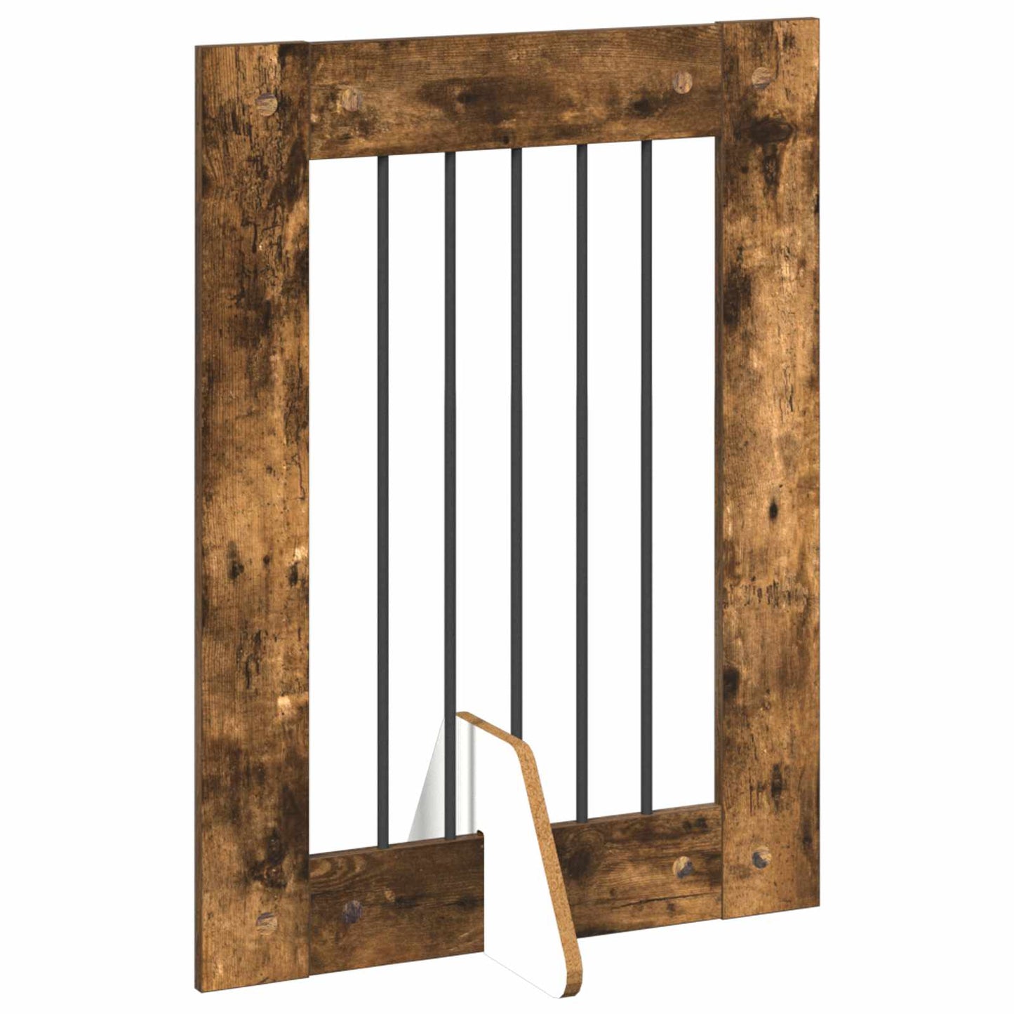 Hondenhekje met standaards 2 pcs Gerookt eiken 60 x 80 cm