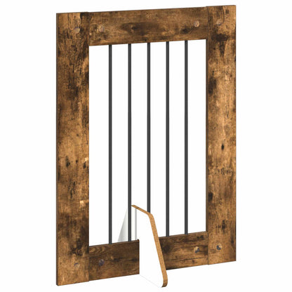 Hondenhekje met standaards 2 pcs Gerookt eiken 60 x 80 cm
