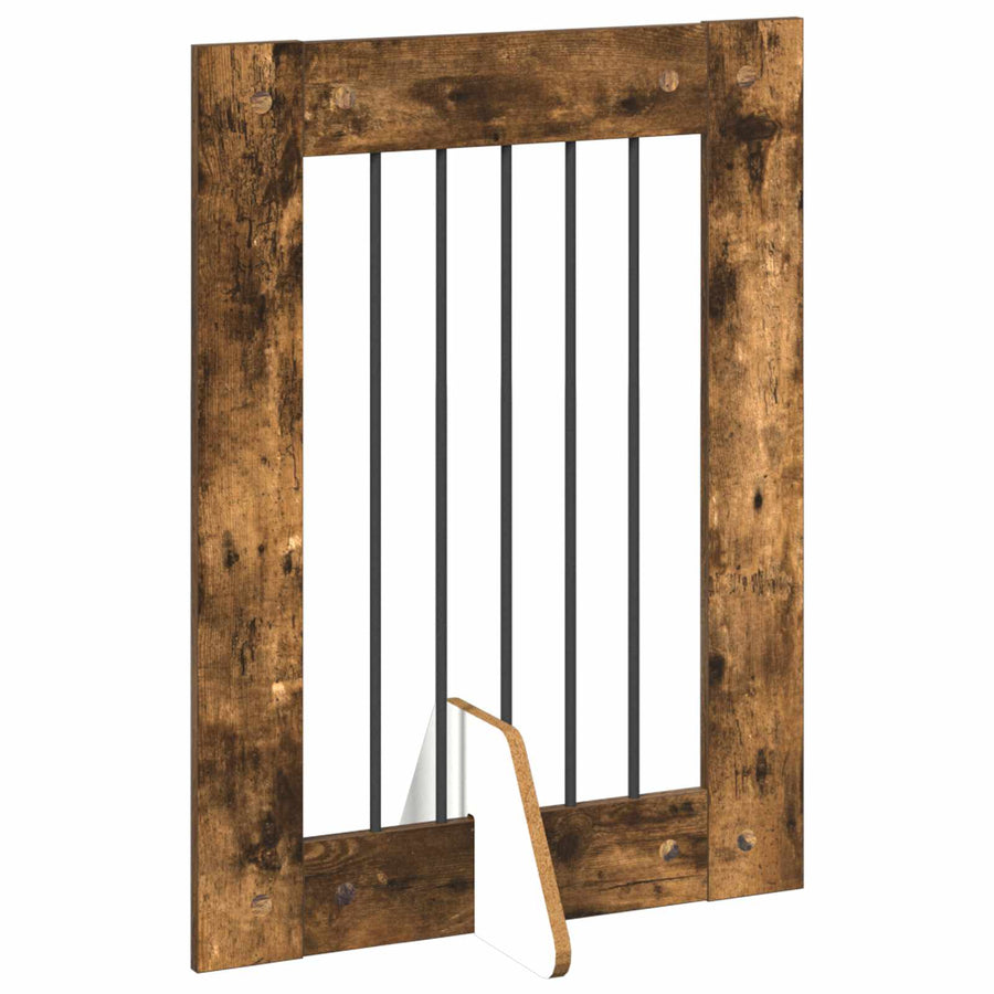 Hondenhekje met standaards 2 pcs Gerookt eiken 60 x 80 cm