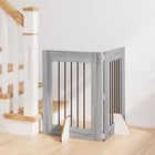Dog gate with stands 2 pcs Grey sonoma 60 x 80 cm