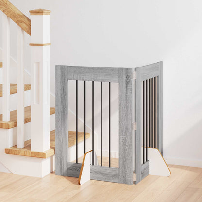 Hondenhekje met standaards 2 pcs Grijs sonoma 60 x 80 cm