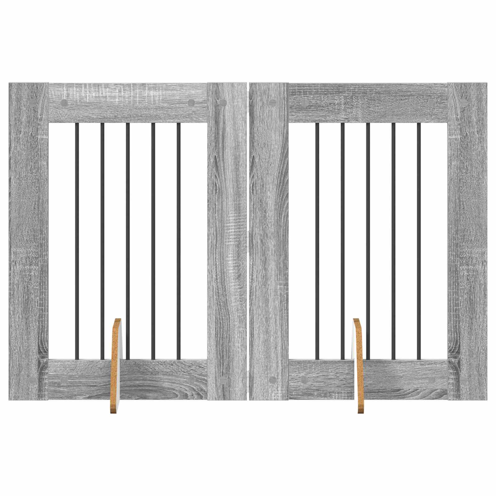 Hondenhekje met standaards 2 pcs Grijs sonoma 60 x 80 cm