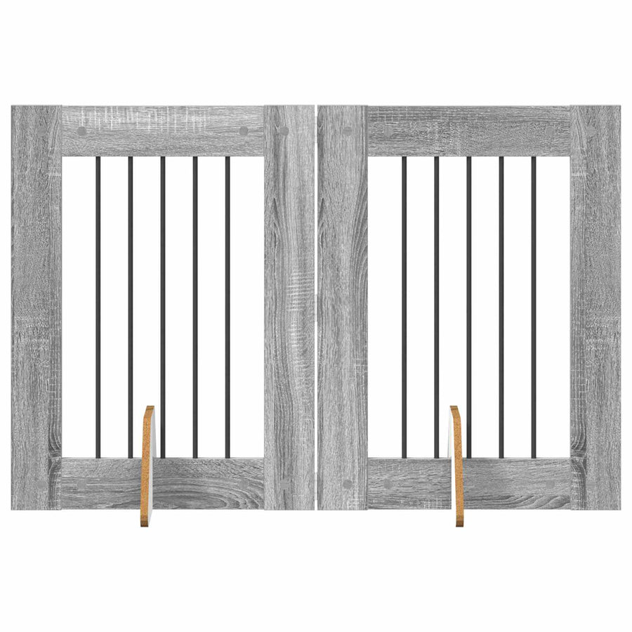 Hondenhekje met standaards 2 pcs Grijs sonoma 60 x 80 cm
