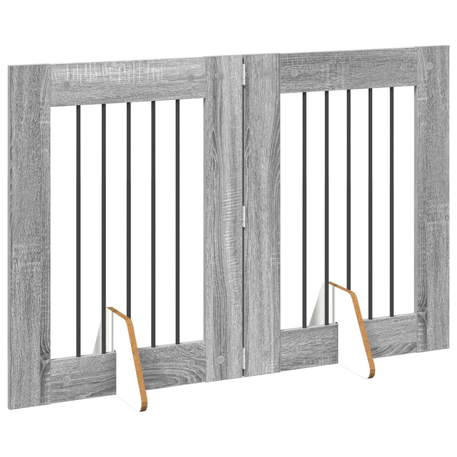Hondenhekje met standaards 2 pcs Grijs sonoma 60 x 80 cm