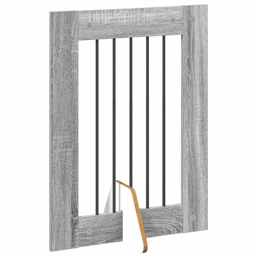 Hondenhekje met standaards 2 pcs Grijs sonoma 60 x 80 cm